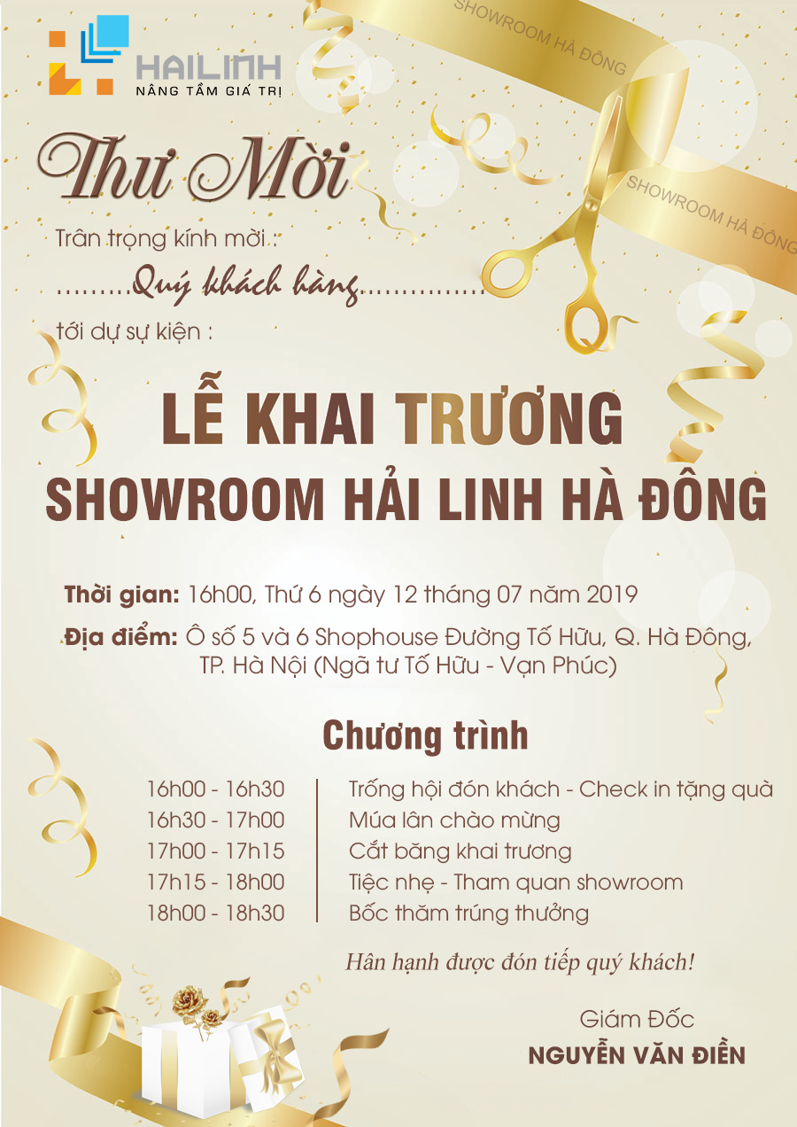 Mẫu thiệp mời khai trương sang trọng độc đáo nhất 2024