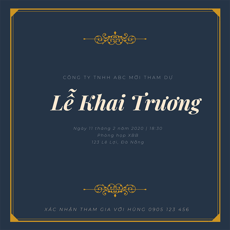 Mẫu thiệp mời khai trương sang trọng độc đáo nhất 2024