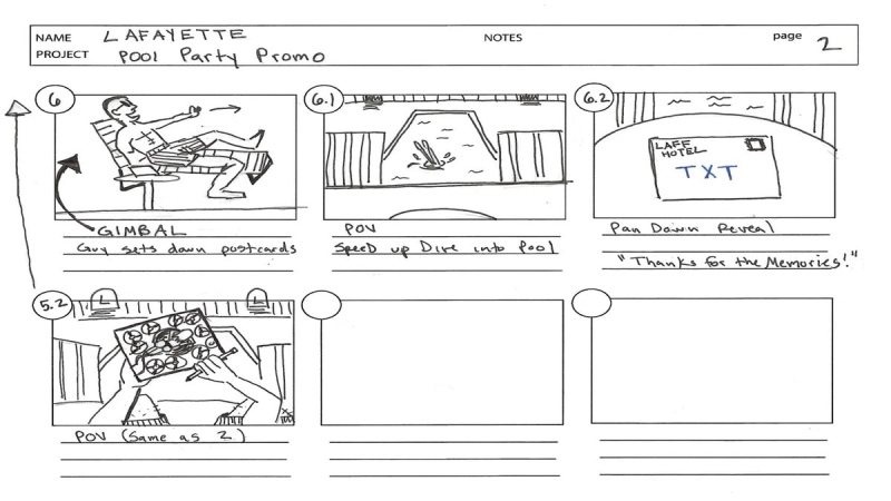 Vẽ storyboard phác thảo cho các cảnh quay trong video